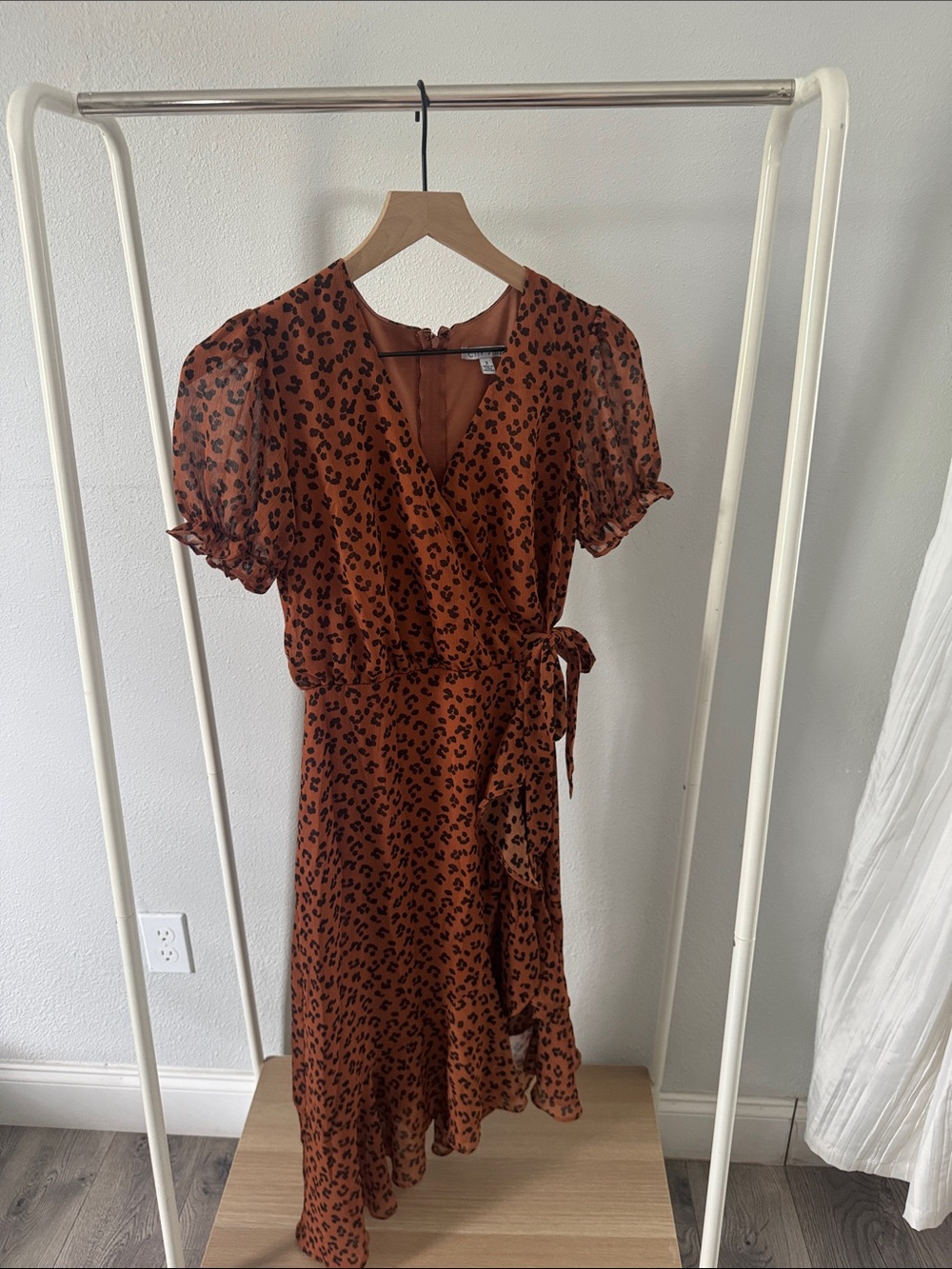 Women's Rust Leopard Wrap Dress